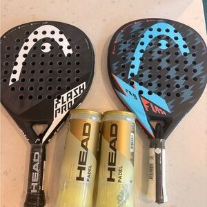 *NEW* HEAD Flash Pro Padel Racket Set - Black and Light Blue
